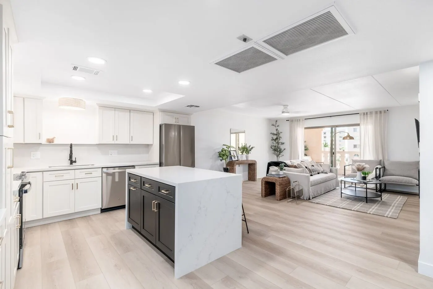 Kitchen and living area